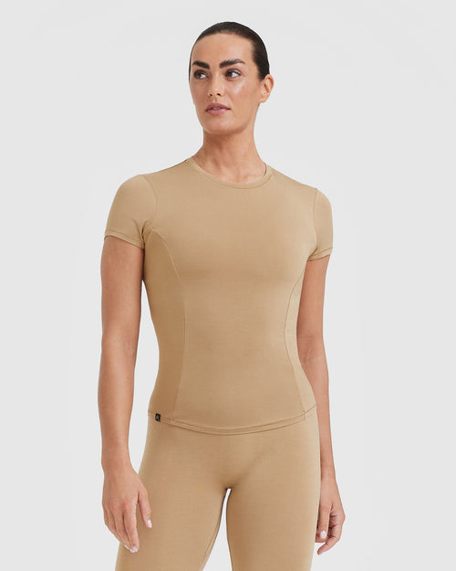 Oner Modal Mellow™ Soft Short Sleeve T-Shirt | Dune Brown