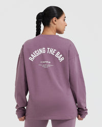 Raising The Bar Graphic Unisex Long Sleeve Top | Vintage Purple