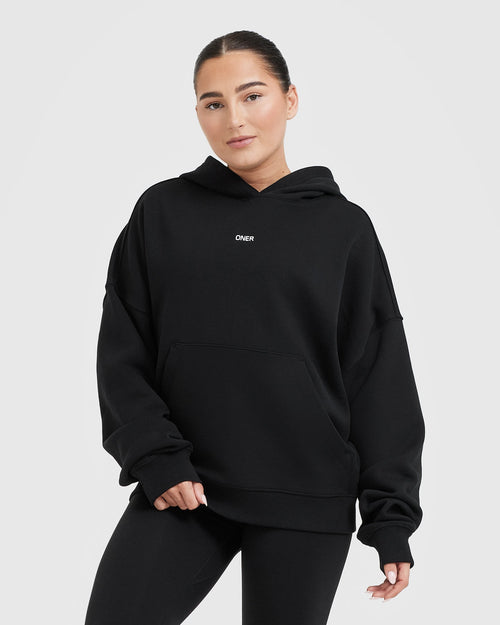 Oner Modal Raising the Bar Graphic Unisex Oversized Hoodie | Black