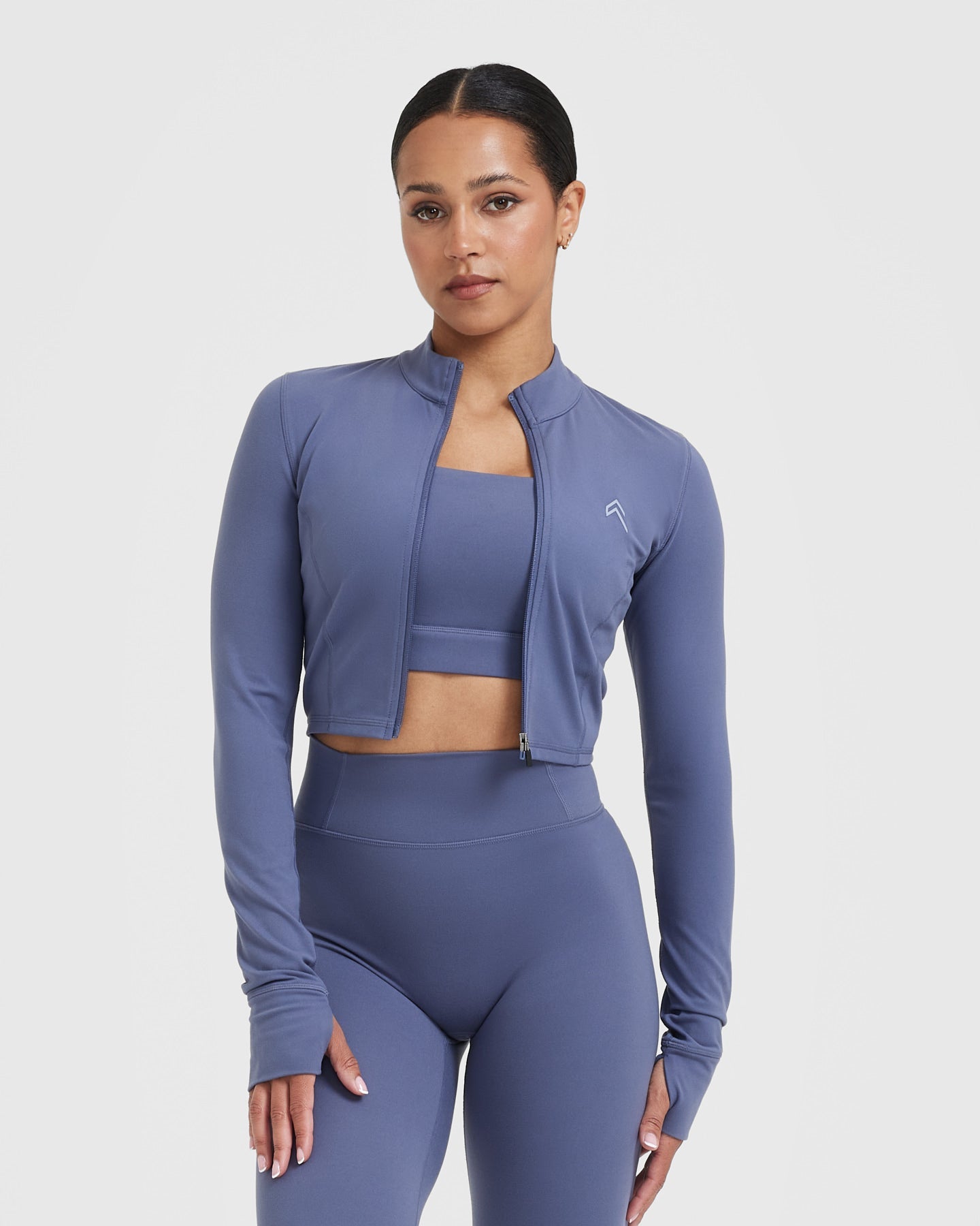 Cropped athletic jacket sales