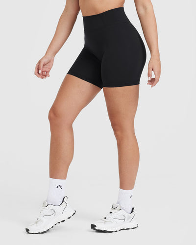 Black high waisted hot pants hot sale