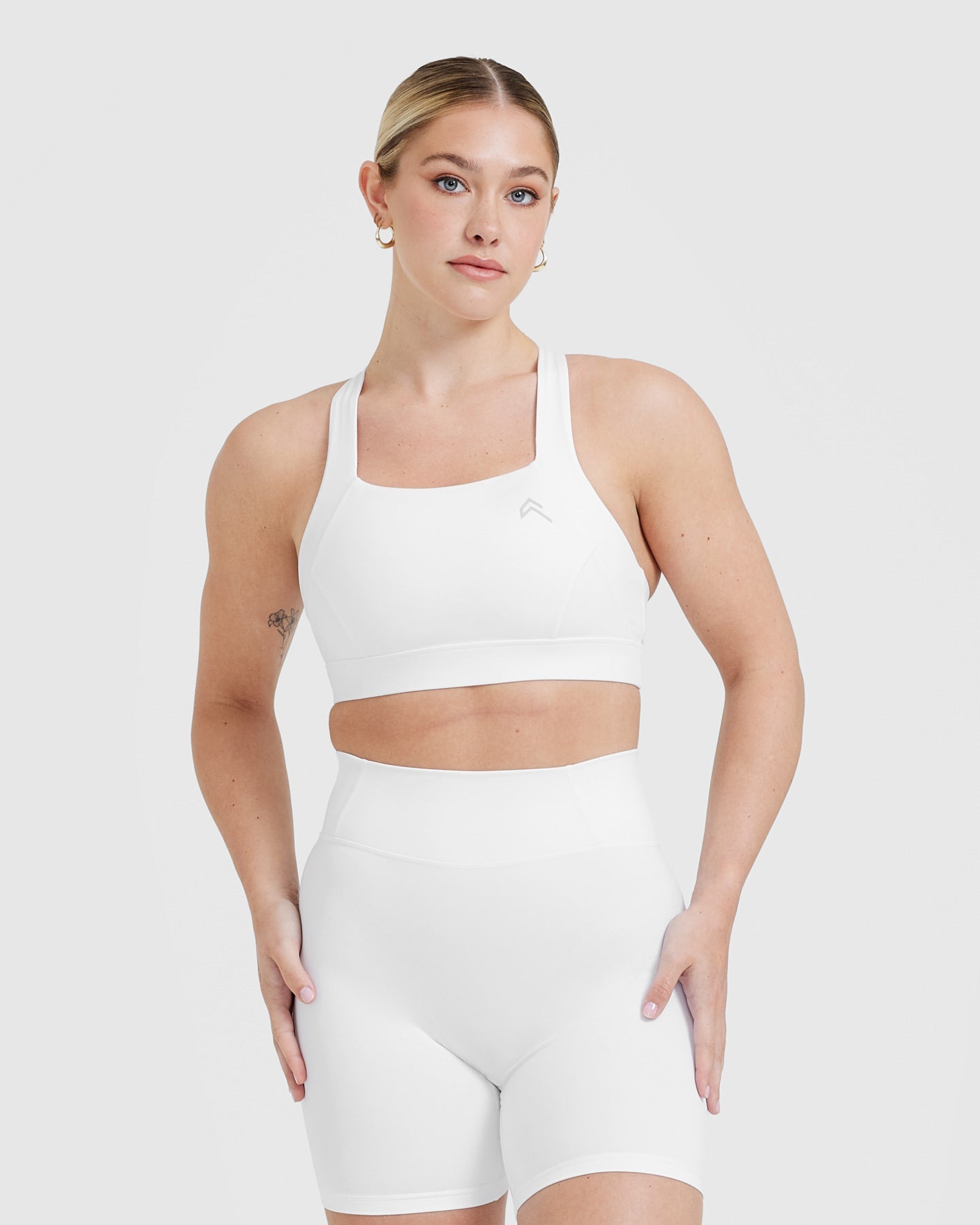 Women's Plain One Shoulder White Sports Bras L (8/10) 