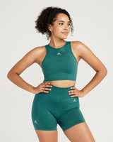 Classic Seamless Crop Top | Mineral Green Marl