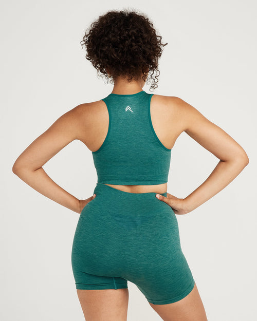 Classic Seamless Crop Top | Mineral Green Marl