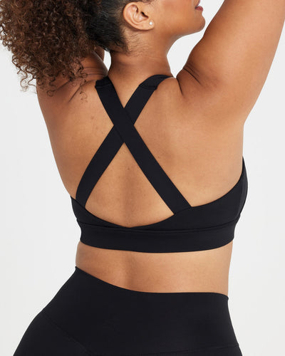 O-Ring Cross Back Low-Impact Sports Bra in Black - Retro, Indie and Unique  Fashion