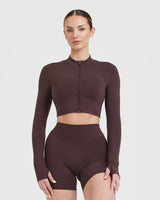 Unified Crop Jacket | Plum Brown