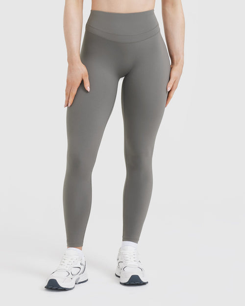 High Waisted Compression Workout Leggings Ash Grey