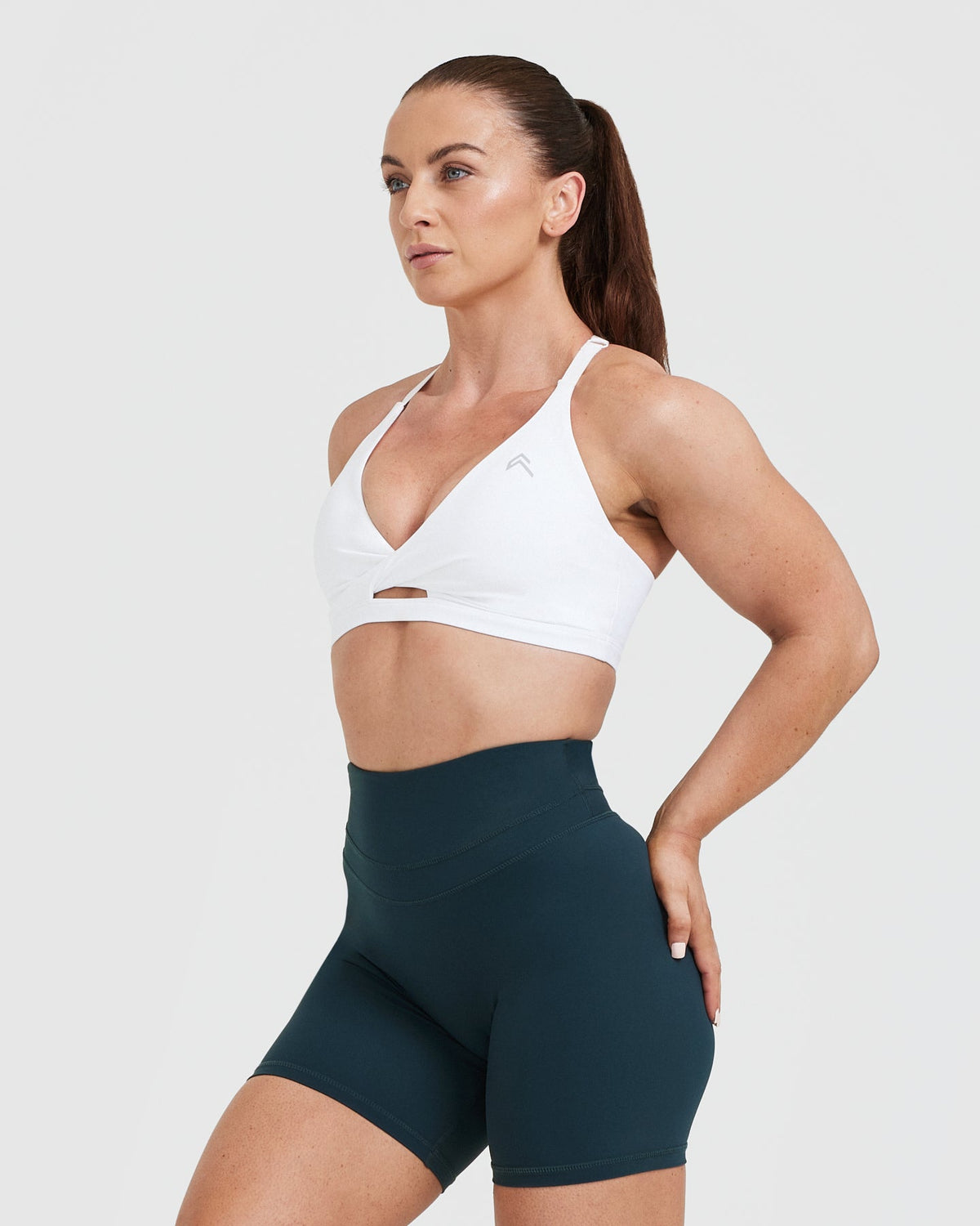Eryn One-Shoulder Sports Bra - White – Amelia Activewear